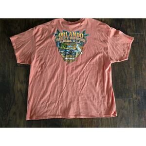 Harley Davidson Men Shirt 2XLT Orlando FL Graphic Short Sleeve salmon orange